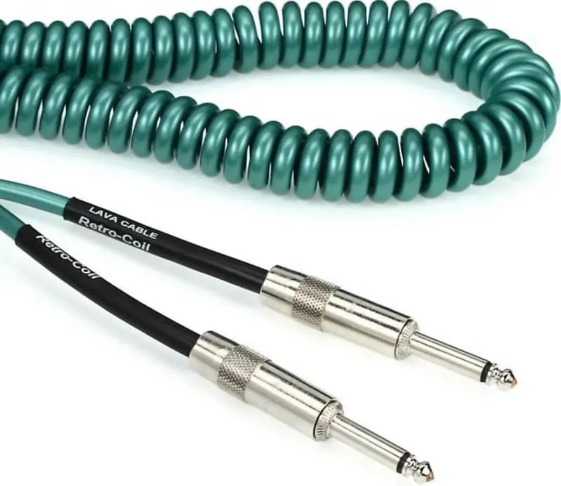 Lava 20Ft Retro Coil Cable  Metallic Green *Free Shipping In The Usa* 1