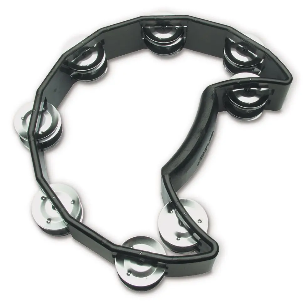 Toca Percussion T-2602 Half Moon Tambourine 10" Black 1