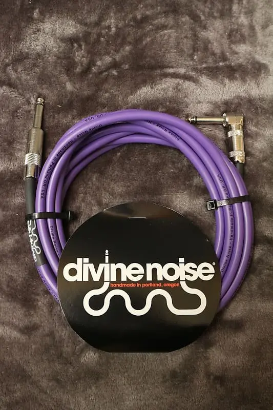 Divine Noise 15Ft Instrument Cable St-Ra (Straight-Right Angle) Purple *Free Shipping In The Usa* 1