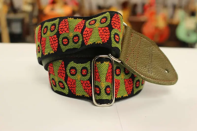 Souldier Owls Olive Guitar Strap With Olive Ends *Free Shipping In The Usa* 1