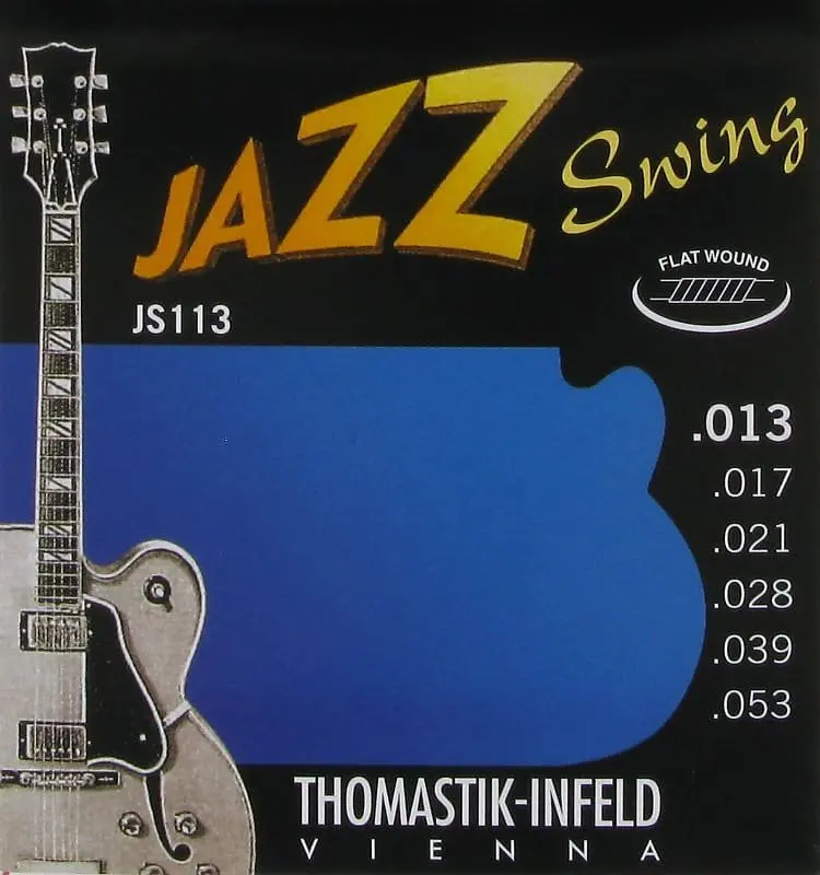 Thomastik-Infeld Js113 Jazz Swing Nickel Flat-Wound Guitar Strings - Medium (.13 - .53) 1