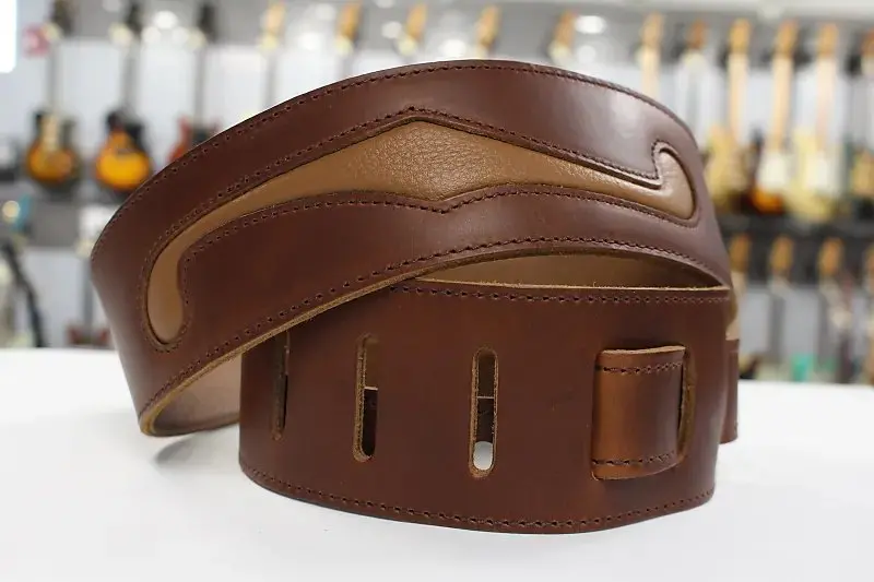Lm Products Leather Guitar Strap F Hole Suede Brown *Free Shipping In The Usa* 1