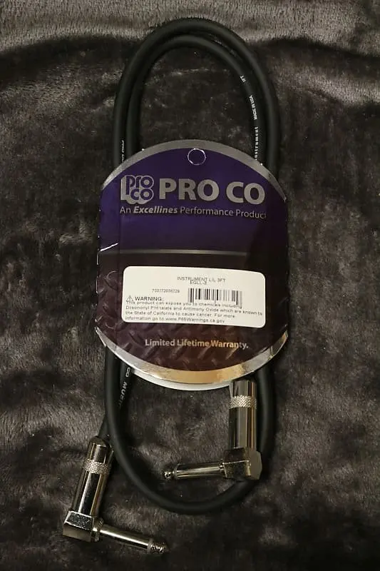 Pro Co Instrument Cable L/L 3 Ft Egll-3 *Free Shipping In The Usa* 1