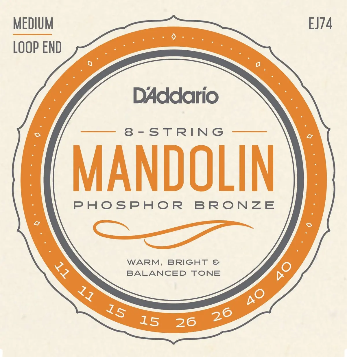 D'addario Ej74 Mandolin Phosphor Bronze Medium 1