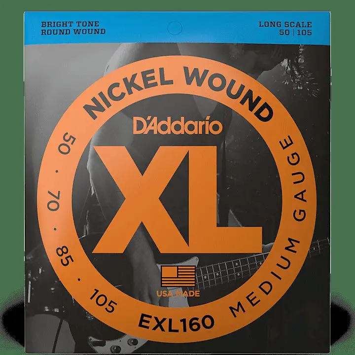 D'addario Exl160 Nickel Wound Long Scale Bass Guitar Strings, Medium Gauge 1