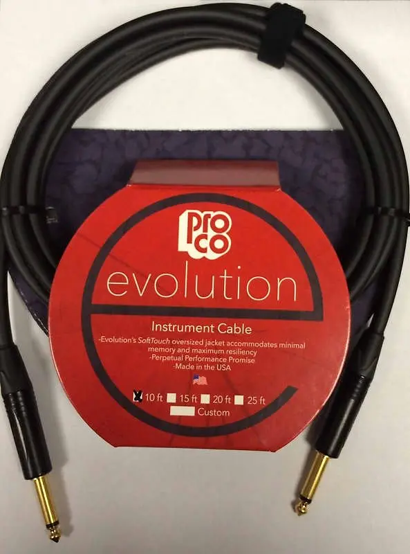 Pro Co Evolution Evlgcn-10 Instrument Cable 10 Ft Straight/Straight *Free Shipping In The Usa* 1