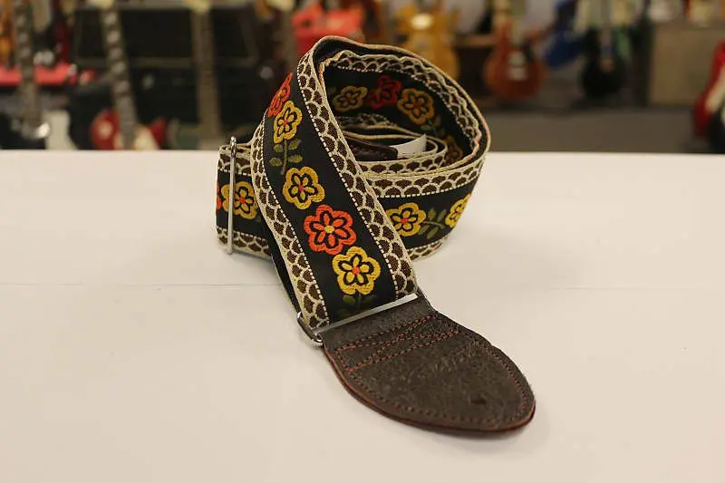 Souldier Marigold Guitar Strap Brown Ends *Free Shipping In The Usa* 1