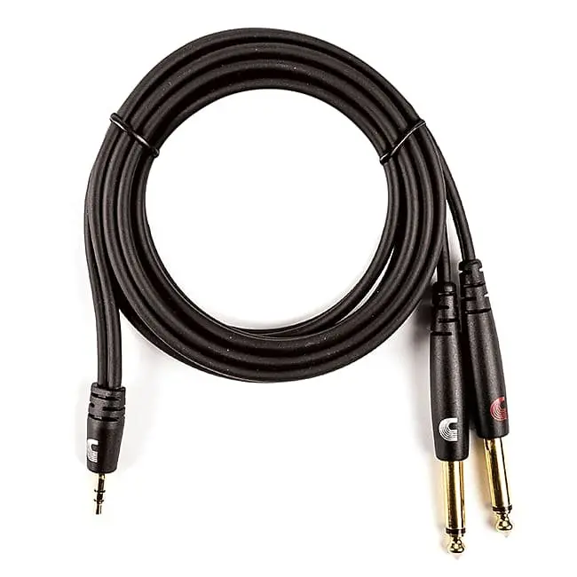 D'addario Custom Series Pw-Mpts-06 1/8" Stereo Plug To Dual 1/4" Plugs Audio Cable (6') 1