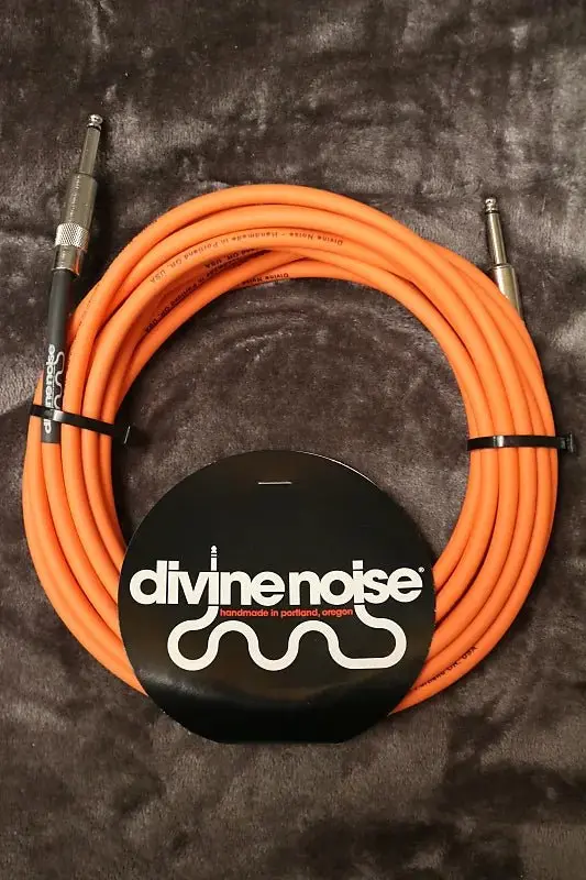 Divine Noise 25Ft Instrument Cable St-St (Straight-Straight) Orange *Free Shipping In The Usa* 1