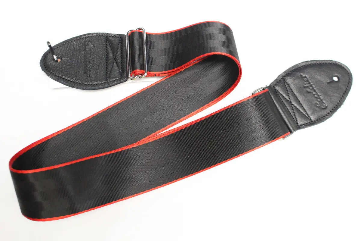 Souldier Straps Plain Seatbelt Black & Red Guitar Strap *Free Shipping In The Usa* 1