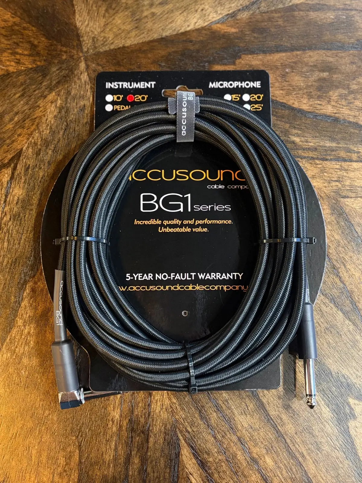 Accusound Bg1-20-R 20' Instrument Cable 1