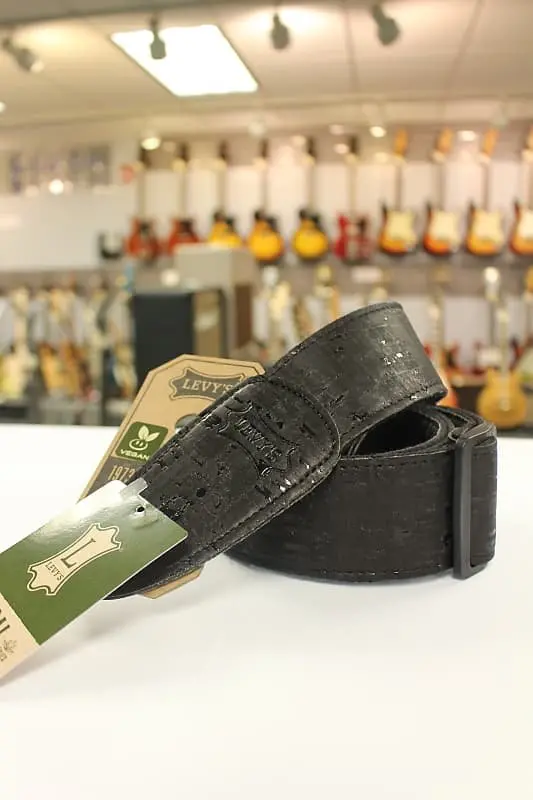 Levy's Solid Black Cork Black Vegan Guitar Strap  Mx8-Blk  *Free Shipping In The Usa* 1