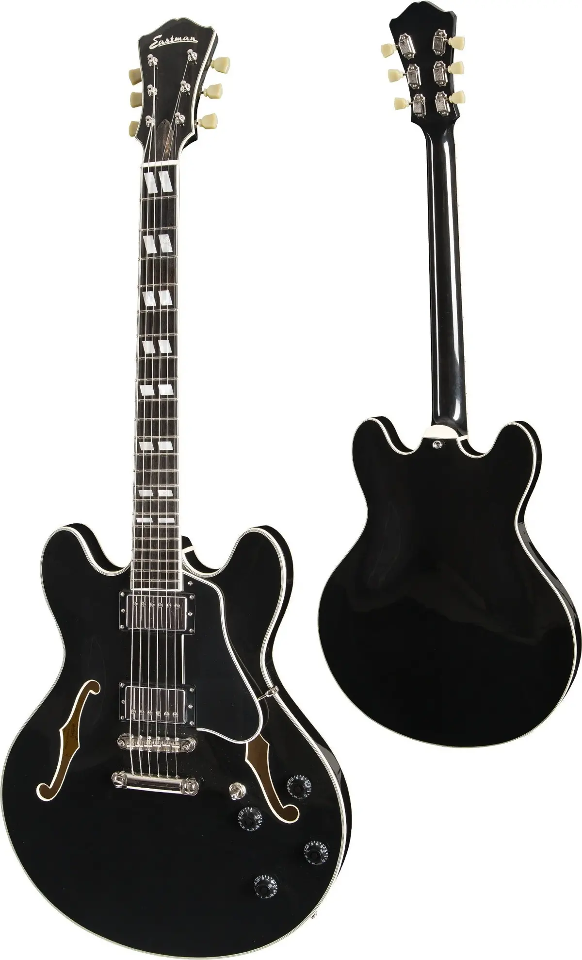Eastman T486-Bk T486 Trans Black Thinline Deluxe *Free Shipping In The Usa* 1