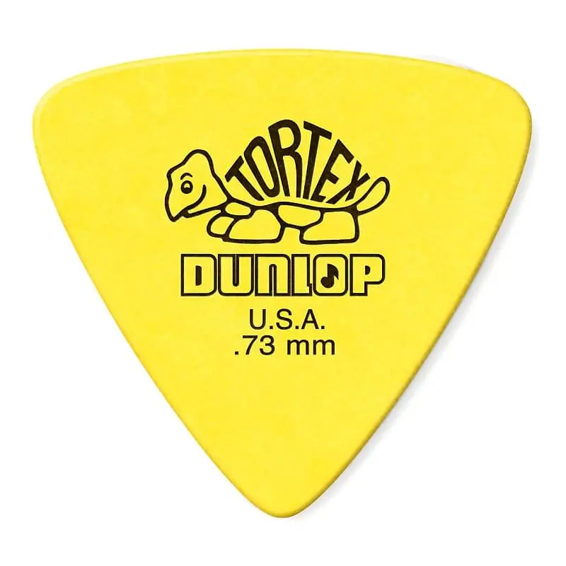 Dunlop Tortex Triangle Picks 0.73Mm, 6 Pack- 431P.73 Yellow 1