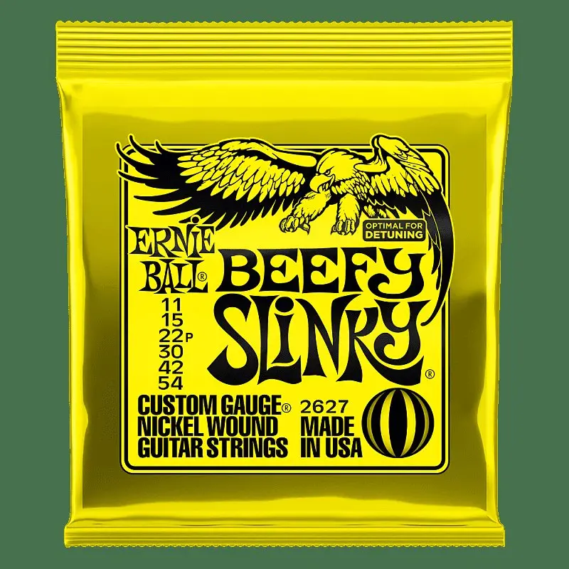 Ernie Ball 2627 Beefy Slinky Nickel Wound Drop Tuning Electric Guitar Strings, .011 - .054 1