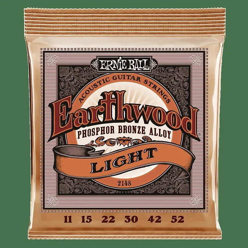 Ernie Ball Earthwood Phospher Bronze Light Acoustic Guitar Strings (11-52) Po2148 1