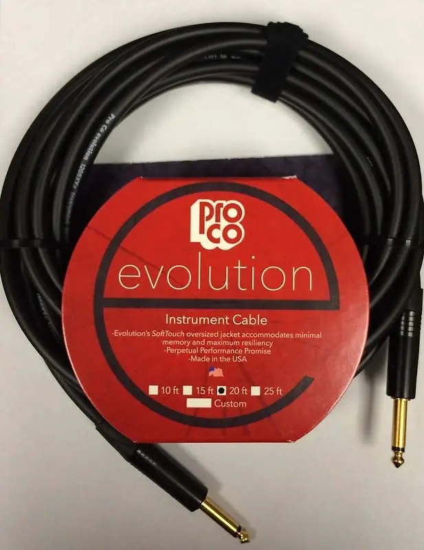 Pro Co Evolution Evlgcn-20 Instrument Cable 20 Ft Straight/Straight *Free Shipping In The Usa* 1