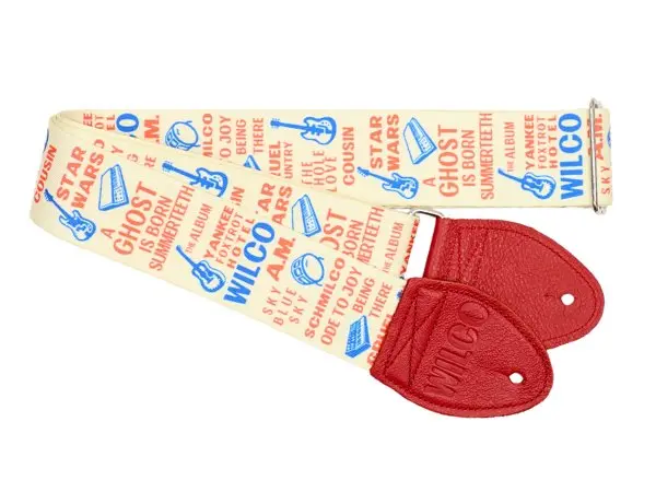 Souldier Wilco Album Guitar Strap With Red Leather *Free Shipping In The Usa* 1