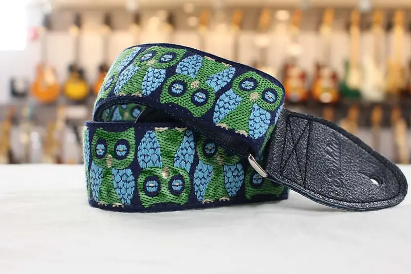 Souldier Guitar Strap Owls Navy Guitar Strap W/ Navy Blue Ends *Free Shipping* 1