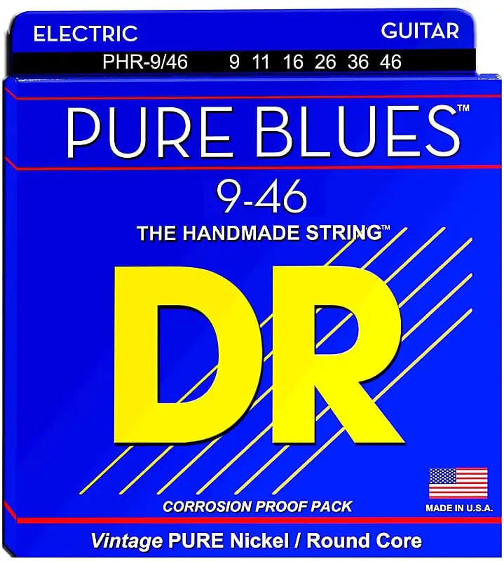 Dr Strings Phr-9 Pure Blues Lite Electric Guitar Strings (9-42) 1