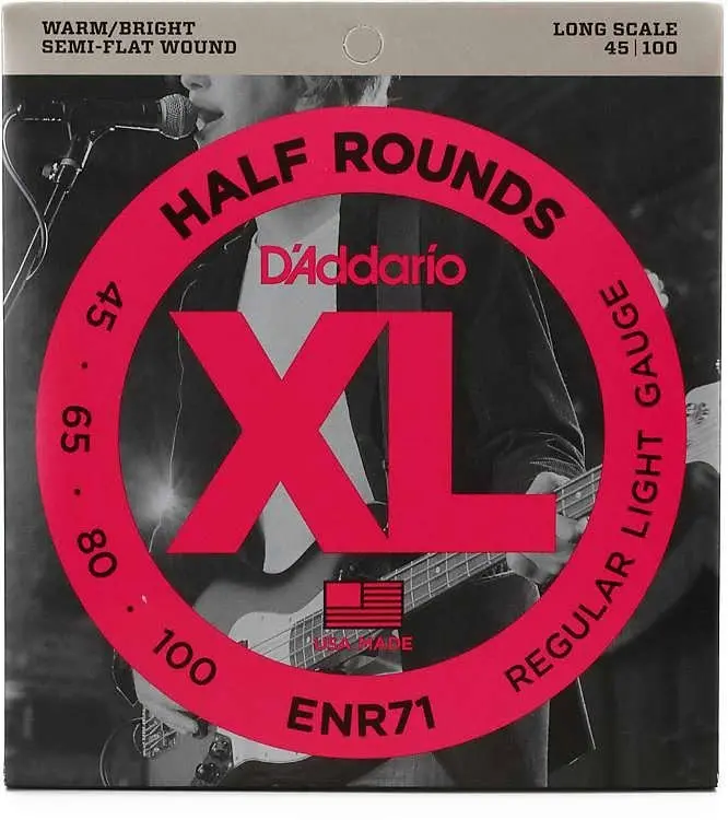 D'addario Half Round Bass Strings 45-100 Enr71 1
