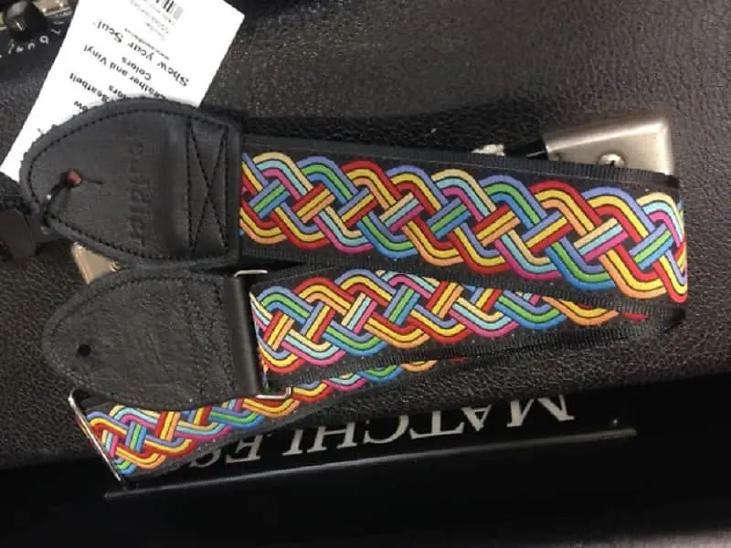 Souldier Celtic Knot Rainbow Guitar Strap With Black Leather Ends *Free Shipping In The Usa* 2
