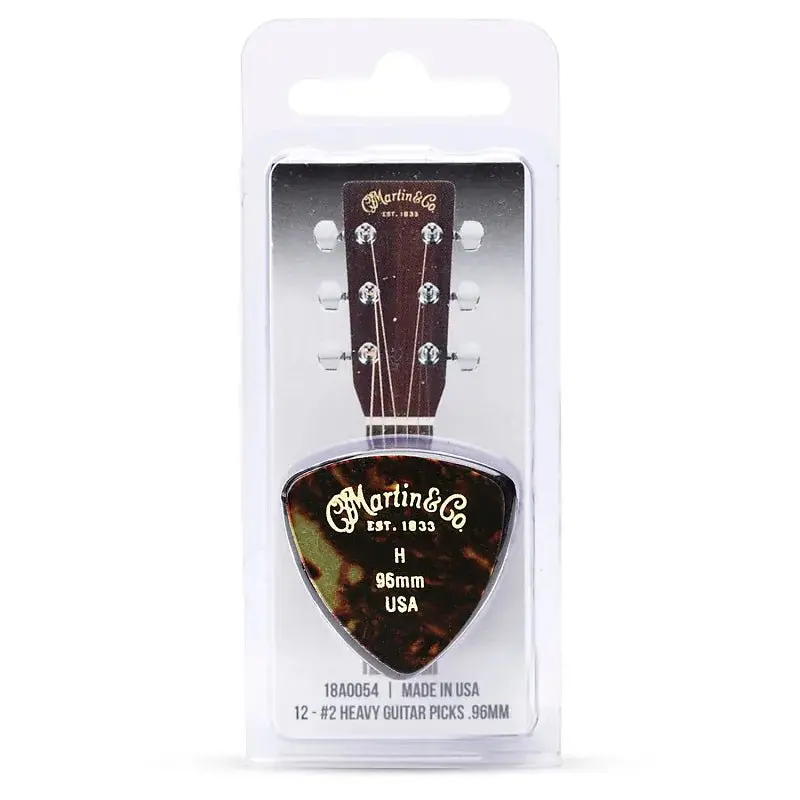 Martin 346 Guitar Picks Faux Tortoise 18A0054 Heavy 0.96Mm 12 Pack 1