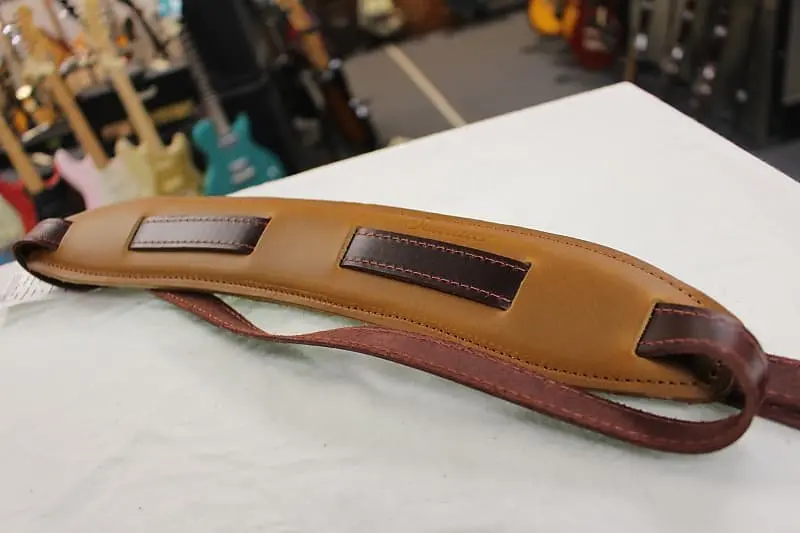 Souldier  Plain Saddle Guitar Strap Red Strap / Brown Pad *Free Shipping In The Usa* 1