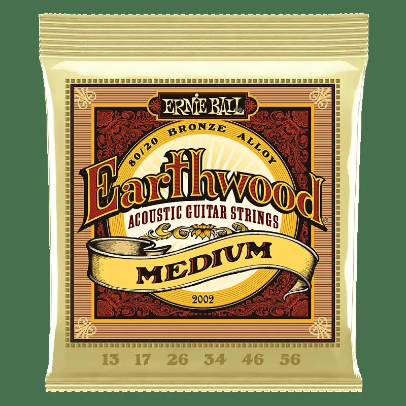 Ernie Ball Po2002 Earthwood Medium 80/20 Bronze Acoustic Strings (.013 - .056) 1