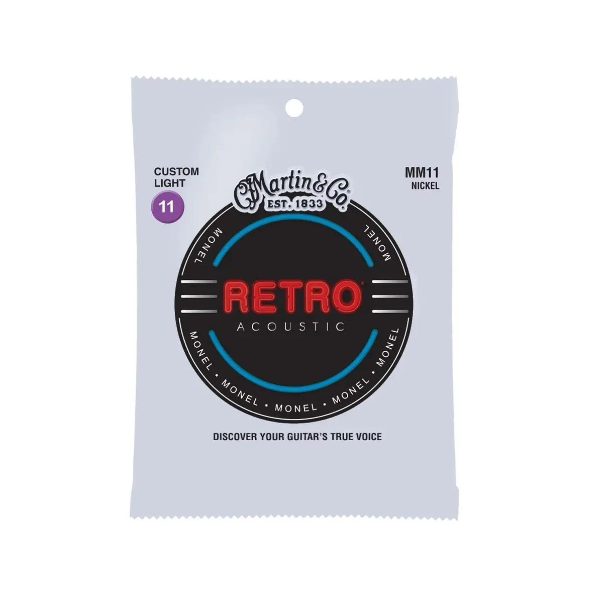 Martin Mm11 Retro Acoustic Guitar Strings - .011-.052 Custom Light Monel 1