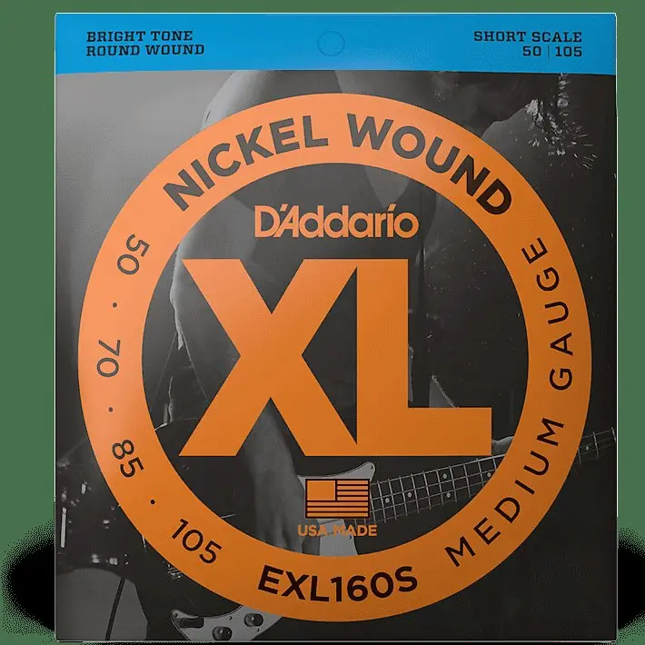 D'addario Exl160s Nickel Wound Short Scale Bass Guitar Strings, Medium Gauge 1