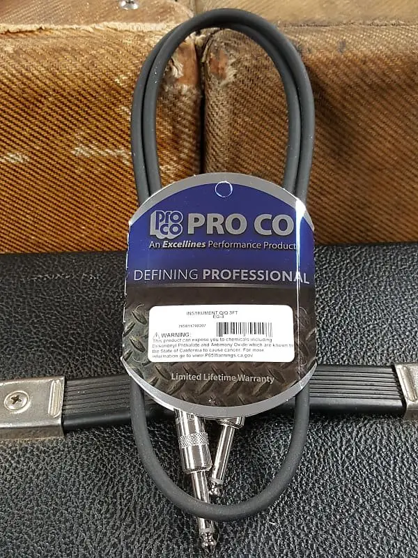 Pro Co Eg-3 Patch Cable 1/4" To 1/4" Straight Ends *Free Shipping In The Usa* 1