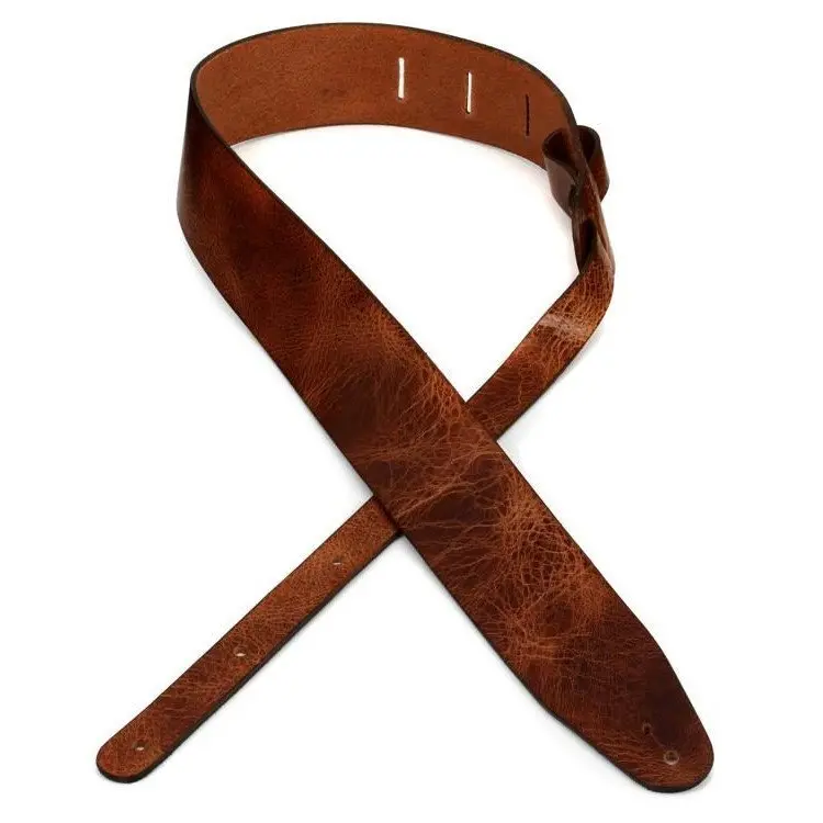 Lm Products Bq-25 Brown Belt Quality Brown Leather Guitar Strap *Free Shipping In The Usa* 1