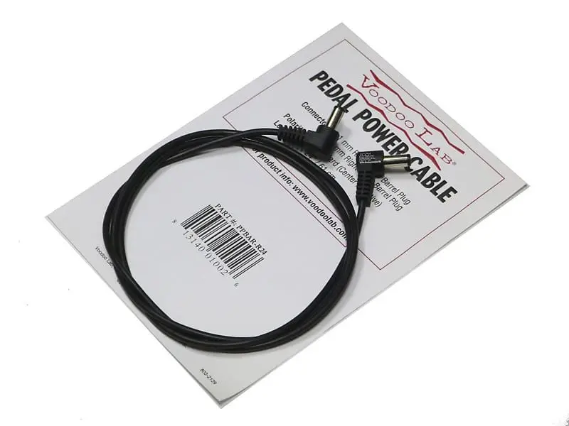 Voodoo Lab Ppbar-R24 2.1Mm Standard Polarity Right-Angle To Right-Angle Pedal Power Cable - 24" 1