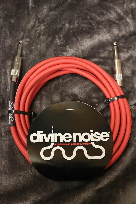 Divine Noise 15Ft Instrument Cable St-St Red (Straight-Straight) *Free Shipping In The Usa* 1