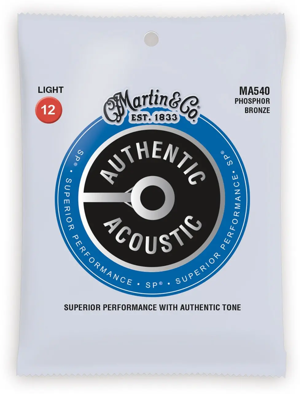 Martin Ma540 Authentic Acoustic Lifespan 2.0 Guitar Strings Phosphor Bronze  .012-.054 1