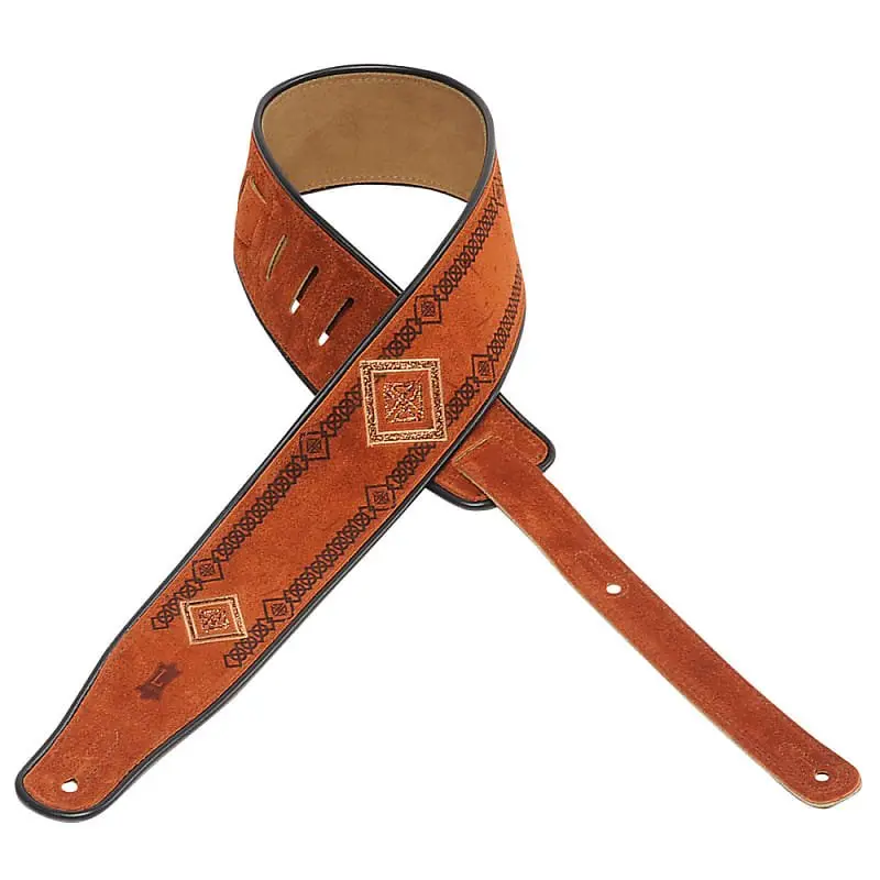 Levy's Mss3ep-003 Hand Brushed Suede 2.5" Guitar Strap *Free Shipping In The Usa* 1