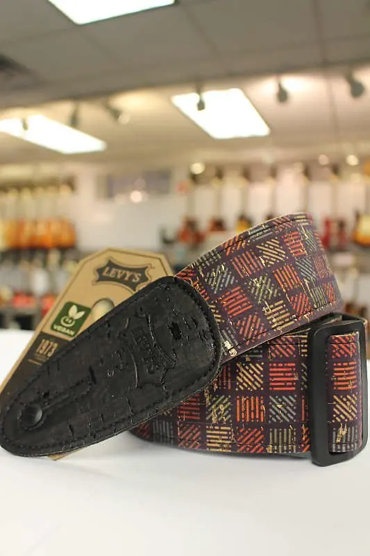 Levy's Orleans Cork Black, Red, Navy, Gold Vegan Guitar Strap Mx8-004 *Free Shipping In The Usa* 1