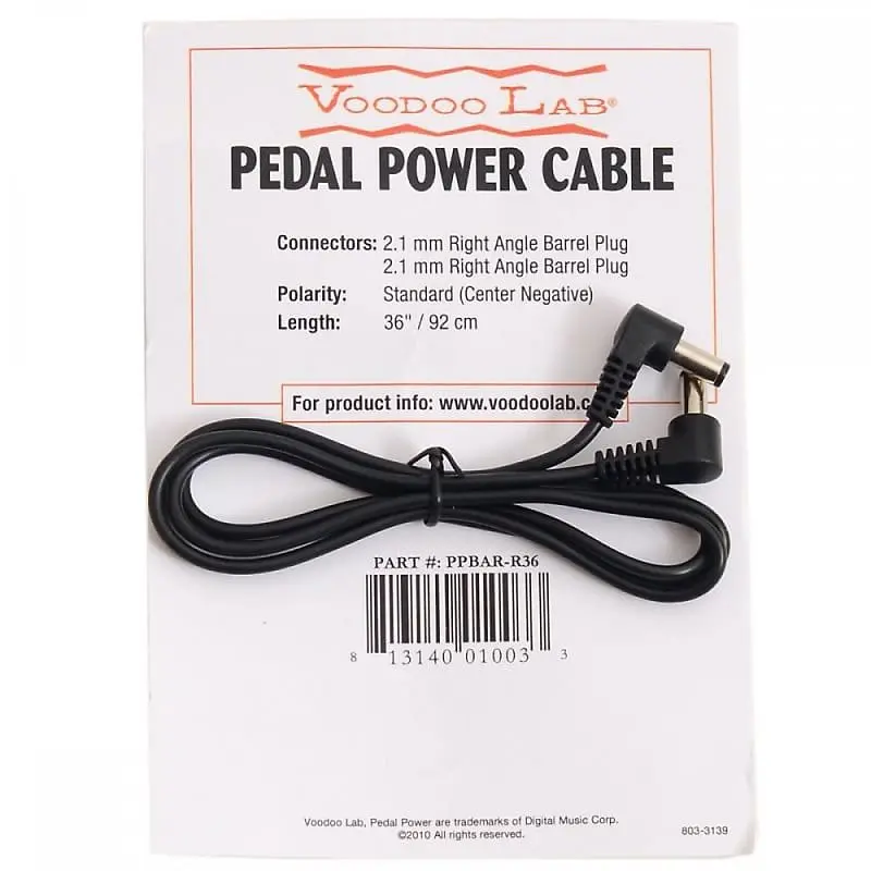Voodoo Lab Ppbar-R36 2.1 Mm Right Angle Plug 1
