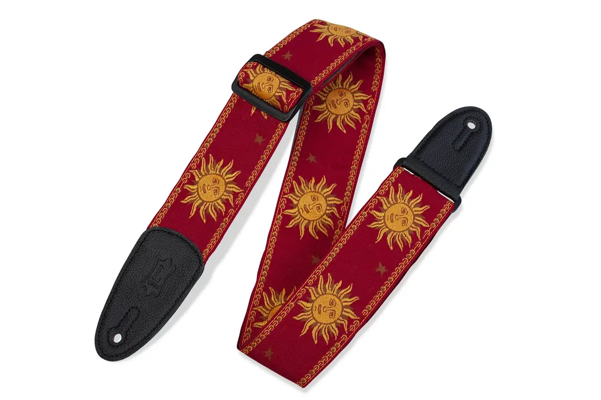 Levy's Mpjg-Sun-Red 2" Sun Print Red Guitar Strap *Free Shipping In The Usa* 1