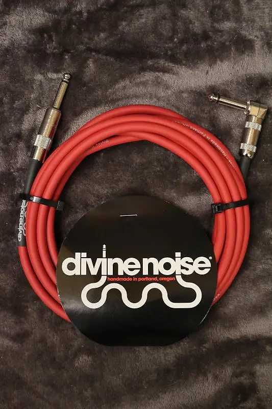 Divine Noise 15Ft Instrument Cable St-Ra (Straight-Right Angle) Red *Free Shipping In The Usa* 1