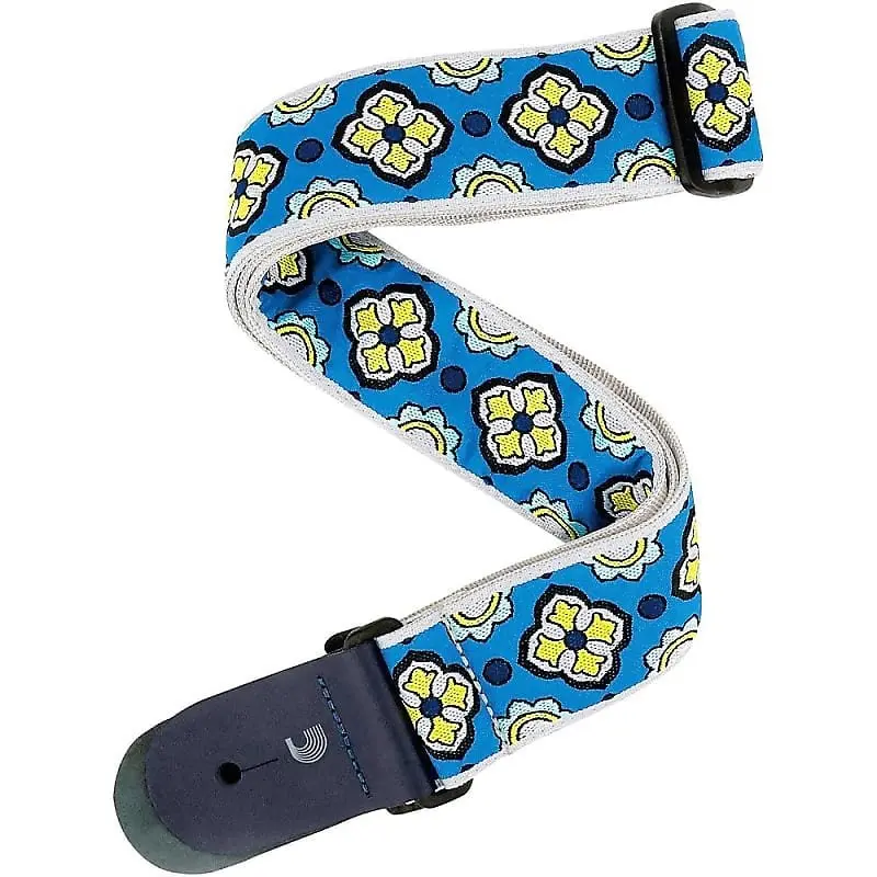 D'addario 2" Guitar Strap Latin Tiles Blue *Free Shipping In The Usa* T20s1504 1