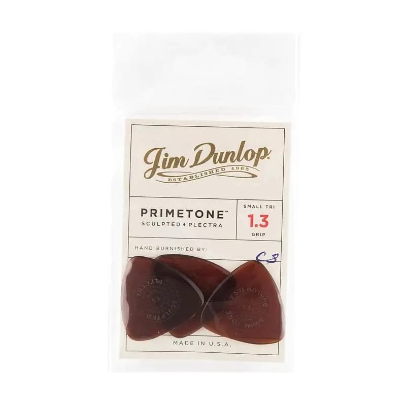 Dunlop Primetone Small Triangle Grip Picks 3 Pack, 1.3Mm- 516P1.3 1