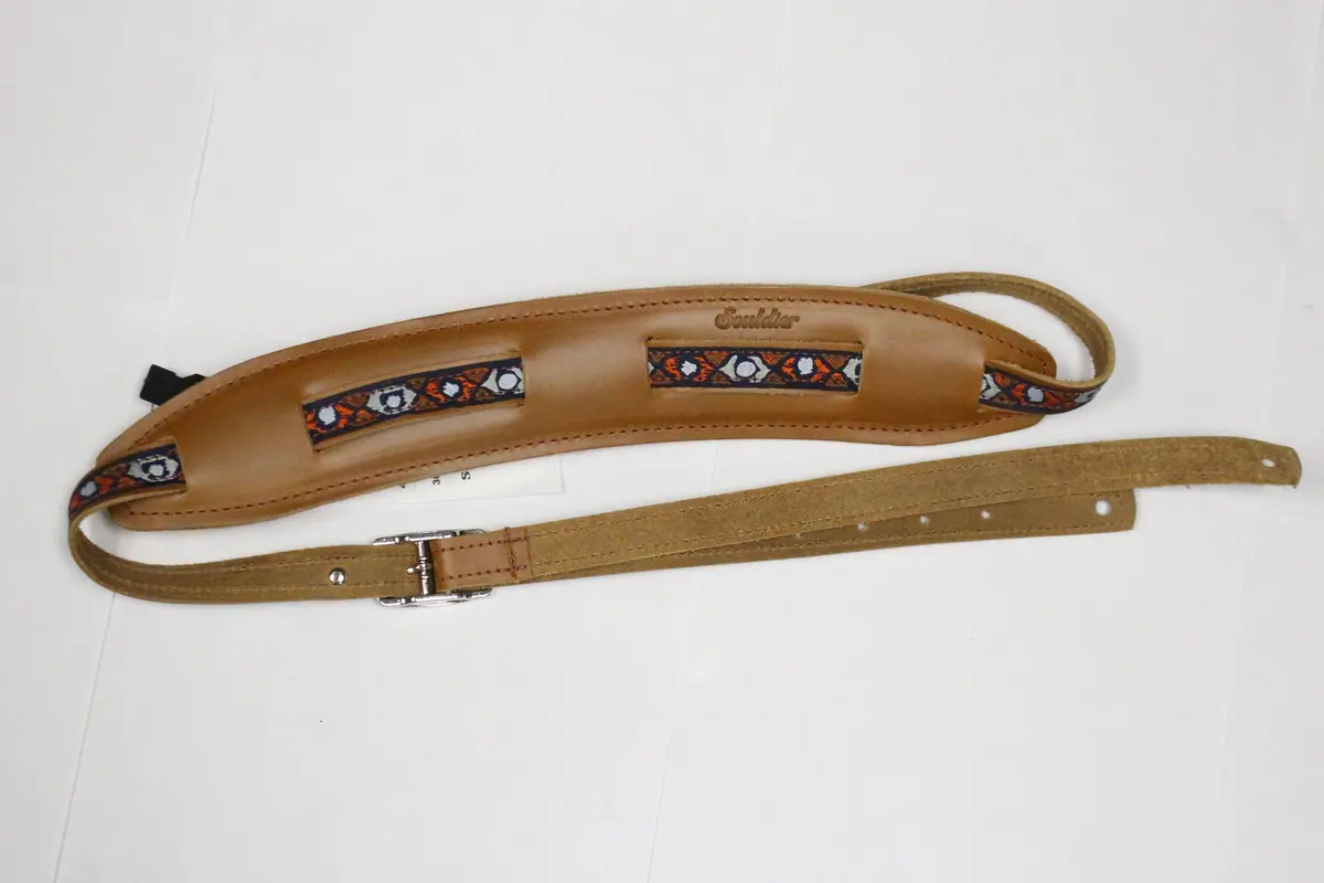 Souldier "Sundown" Leather Saddle Guitar Strap *Free Shipping In The Usa* 1
