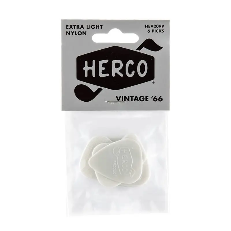 Herco Vintage '66 Picks Extra Light Picks,  6 Pack- Hev209 1