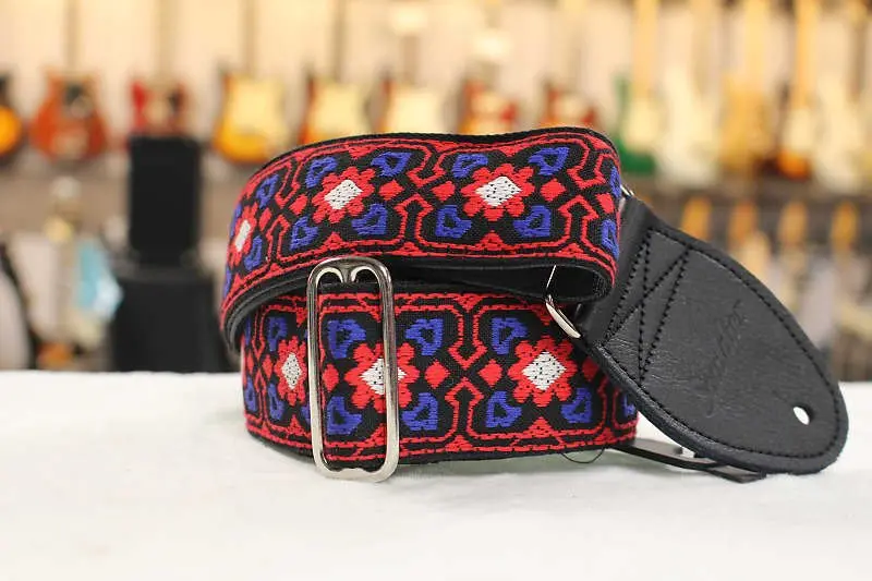 Souldier Strap Fillmore Red/White/Blue W/ Black Leather Ends *Free Shipping In The Usa* 1
