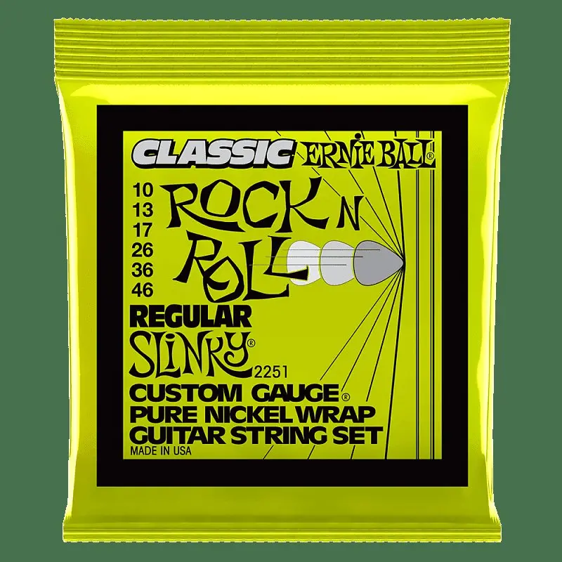 Ernie Ball 2251 Slinky Classic Rock N Roll Pure Nickel Wrap Electric Guitar Strings- 10-46 Gauge 1