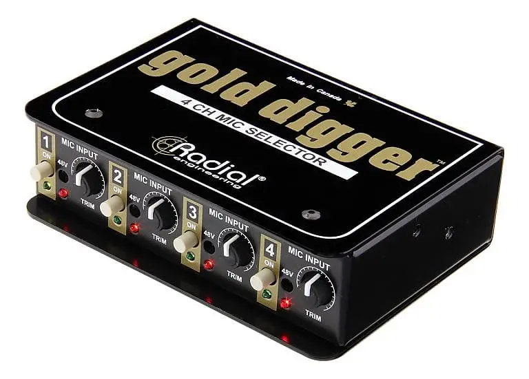 Radial Engineering Gold Digger 4 Channel Mic Selector *Free Shipping In The Usa* 1