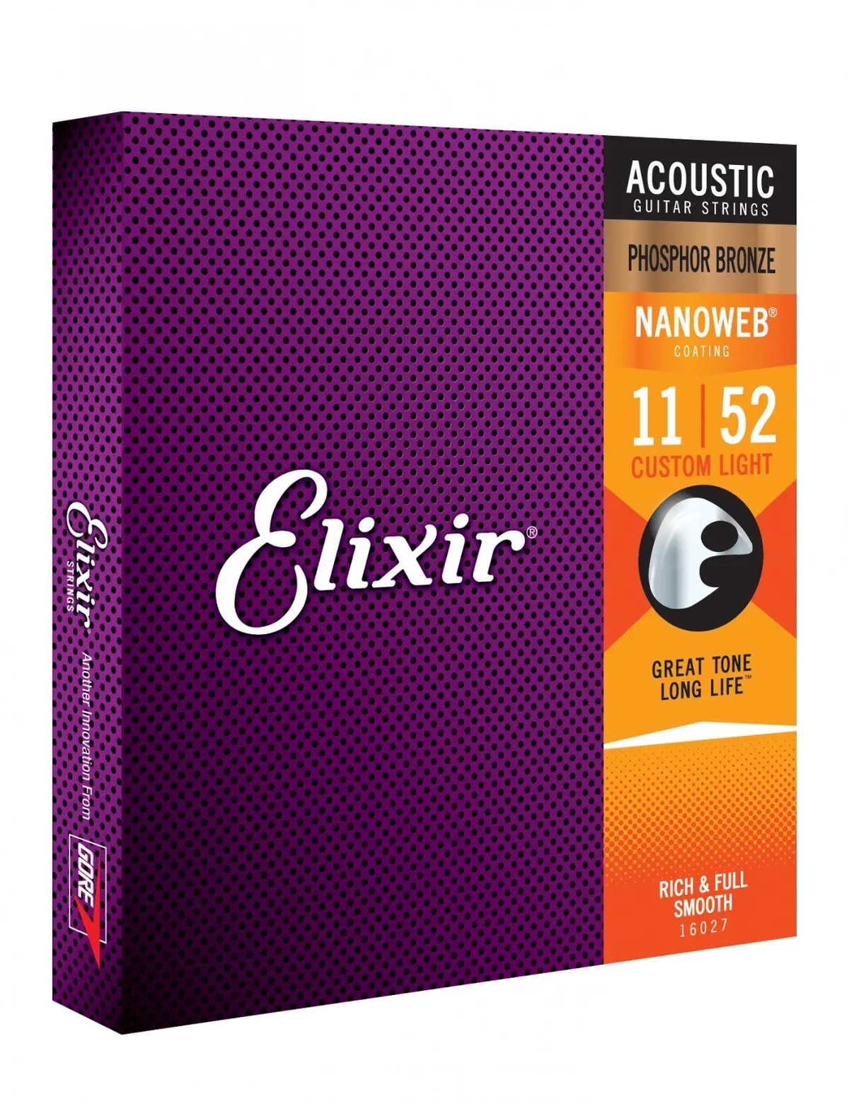 Elixir 16027 Nanoweb Phosphor Bronze Strings- Custom Light 1
