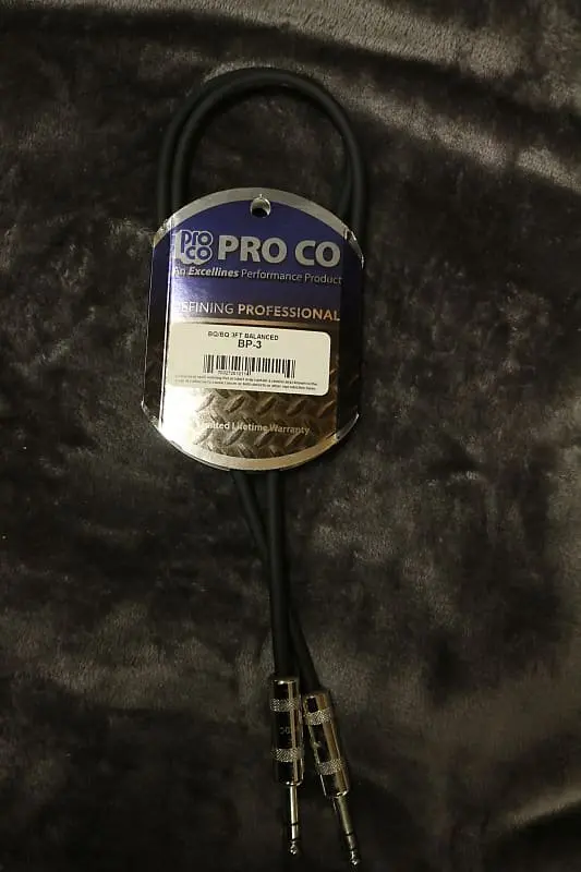 Pro Co Bq/Bq 3Ft Bp-3 Balanced Cable *Free Shipping In The Usa* 1